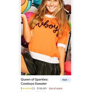 RARE NWOT Queen of Sparkles Cowboys Sweater XL